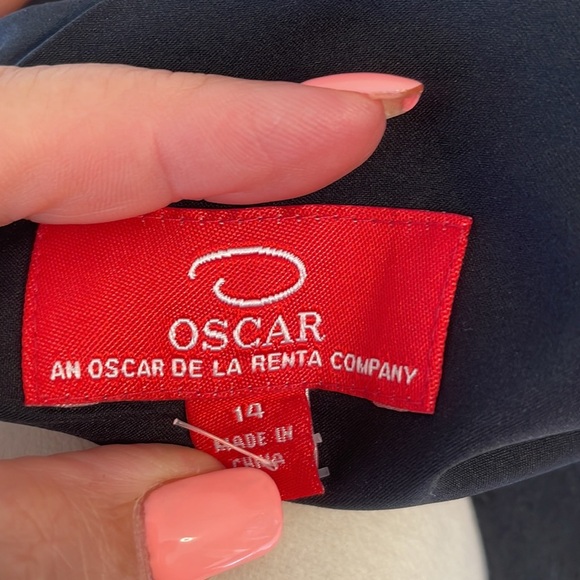 OSCAR de la RENTA linen beaded waist black shift dress sleeveless lined size 14 - Picture 9 of 13